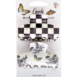 Goody x Mackenzie-Childs Checkered and Floral Claw Clips Set of 2